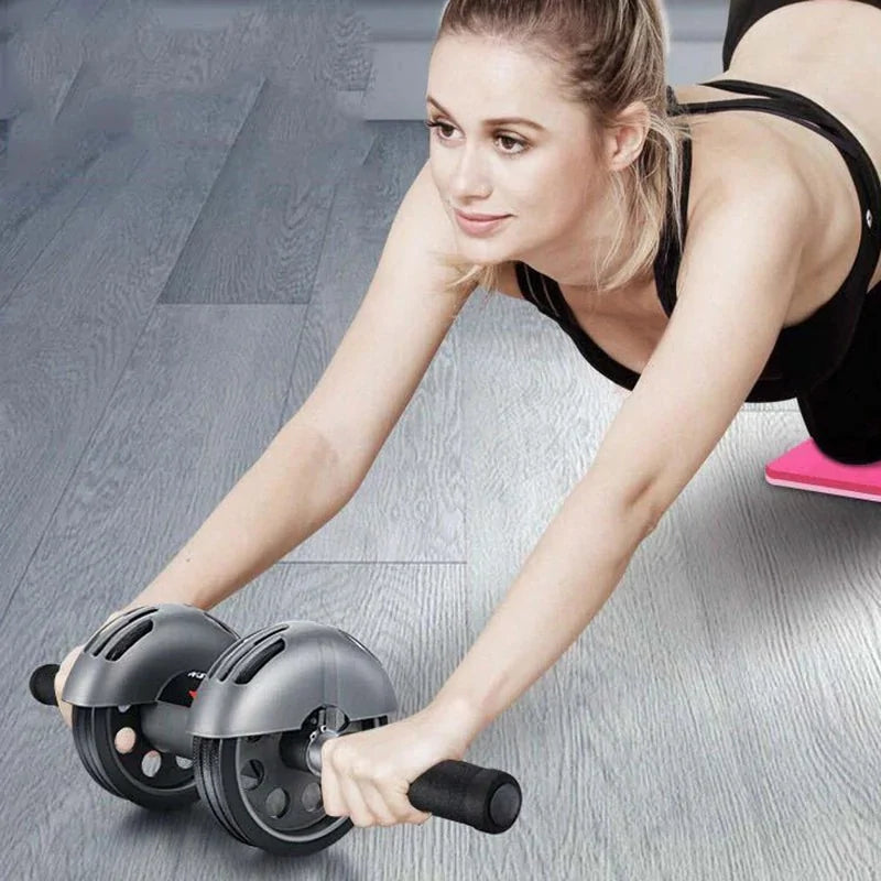 Ergonomic Two-Wheeled Ab Roller with Auto-Rebound Technology 