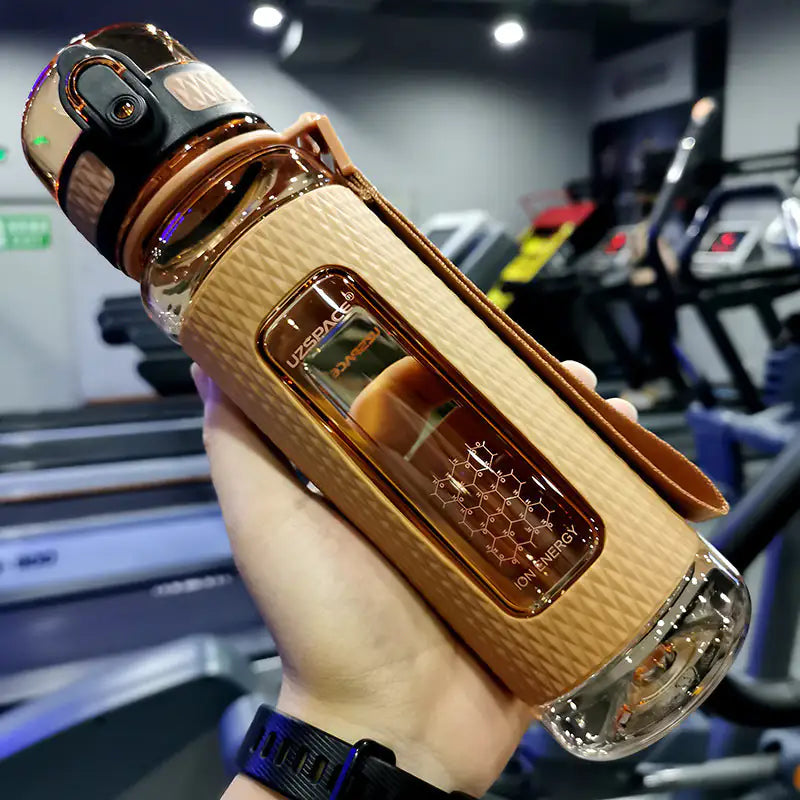 Stylish and functional sports water bottle with a built-in straw