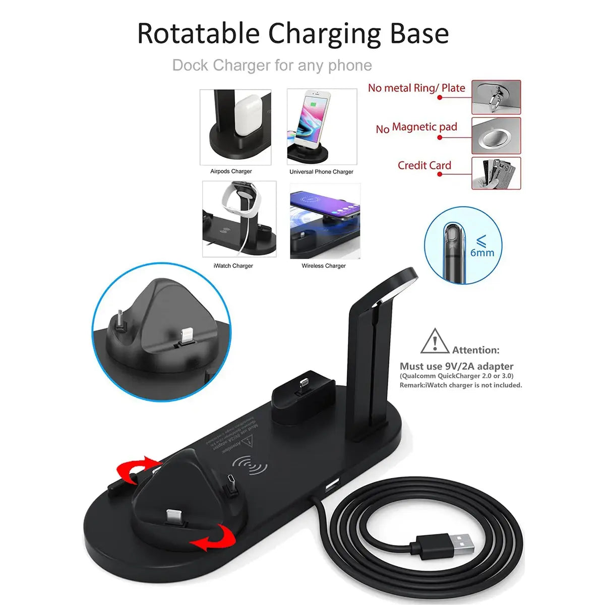 Air Pods and iPhone charging simultaneously on desk dock station