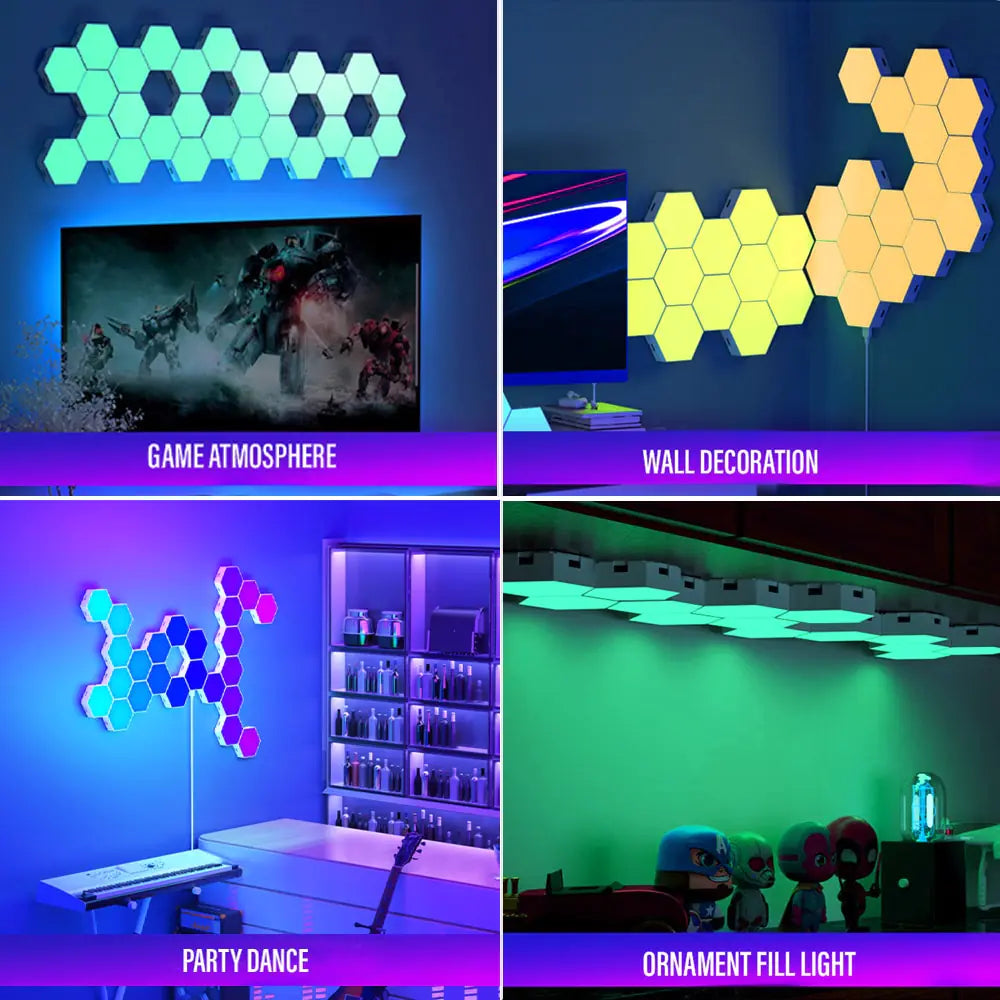 Color-charging Hexagon LED Light perfect for mood lighting and decor