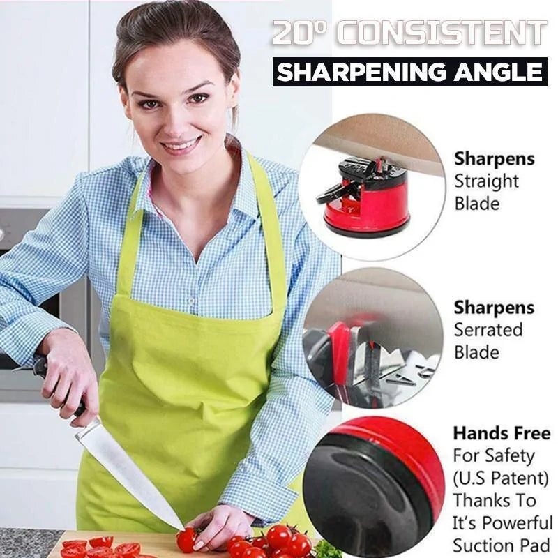 Multi-functional knife sharpener, suitable for serrated and straight edged knives