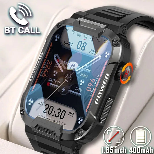 Rugged military smart watch with durable and shock-resistant design