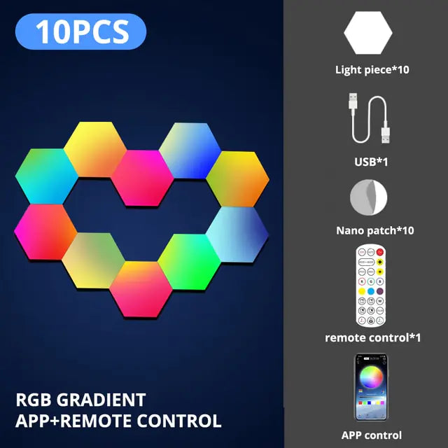 Smart LED Hexagon Light compatible with voice and app controls