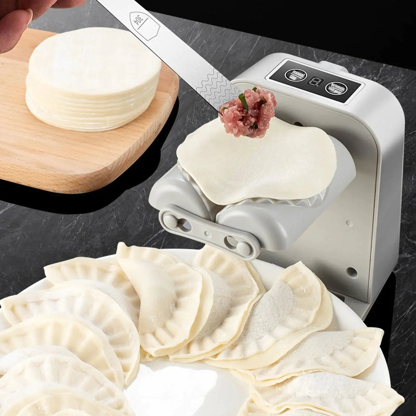 High-efficiency dumpling machine for automatic wrapping and filling in seconds