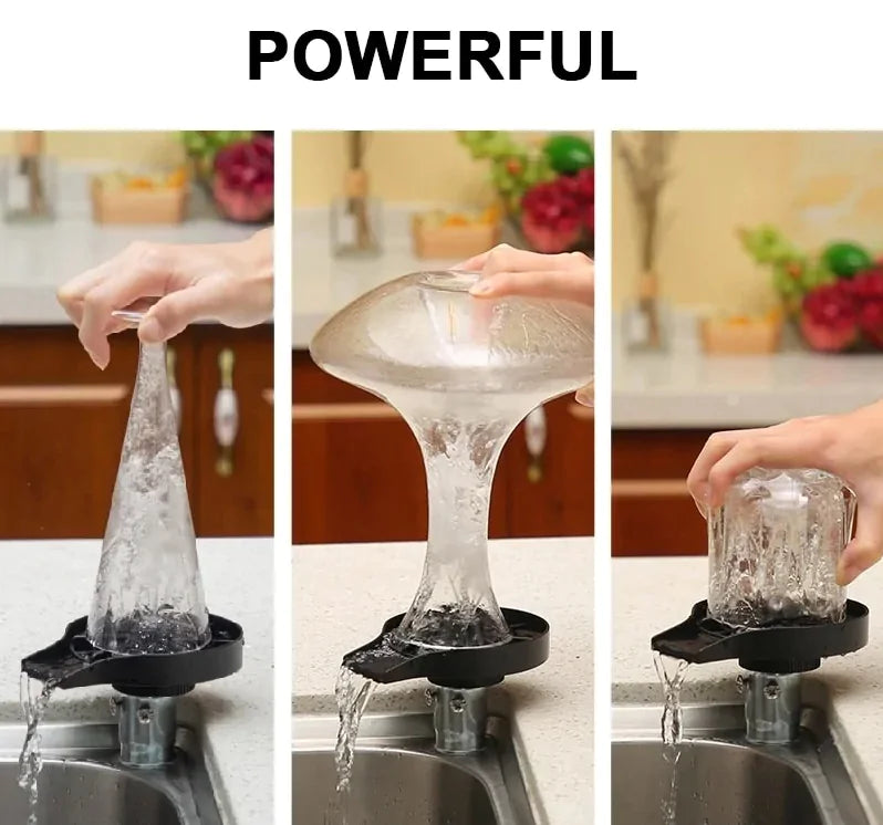 Durable stainless steel glass rinser for easy kitchen cleanup and convenience