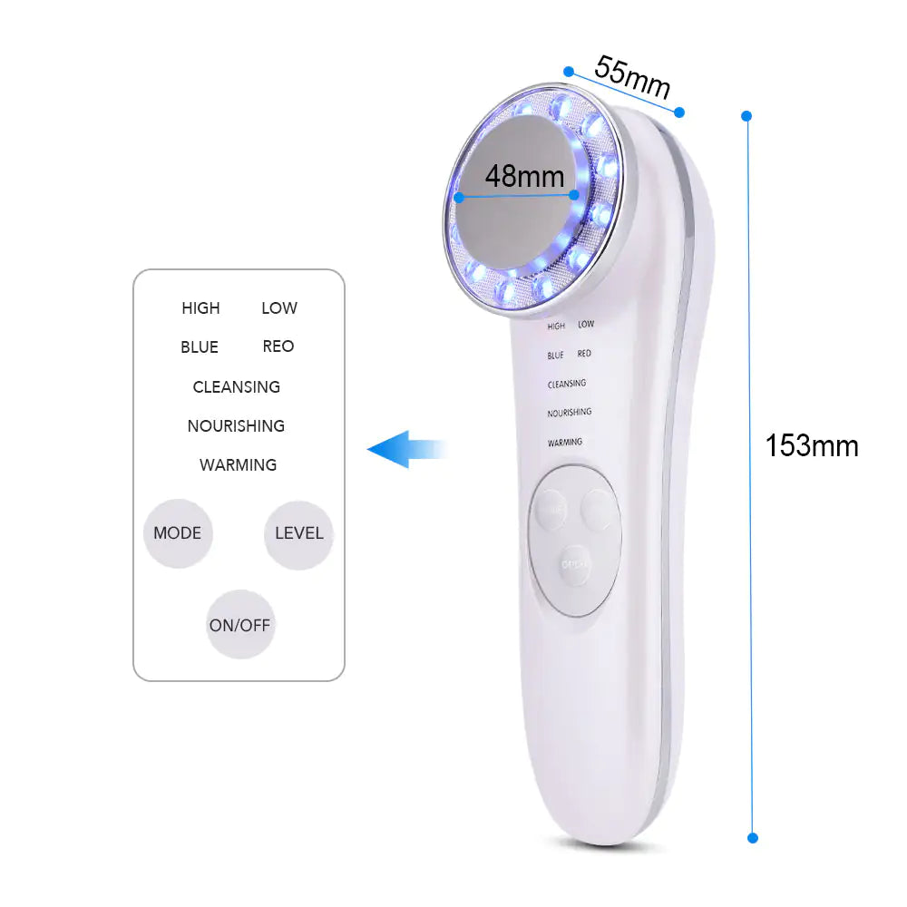 Facial lifter and massager with LED therapy for deep skin rejuvenation