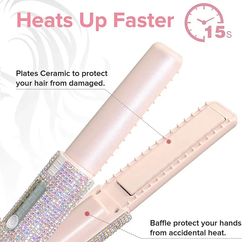 "Ceramic Hair Straightener and Curler With adjustable temperature settings"