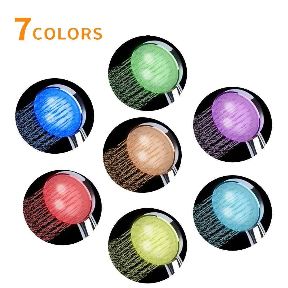 Color-changing LED shower head that glows for a fun and relaxing bath