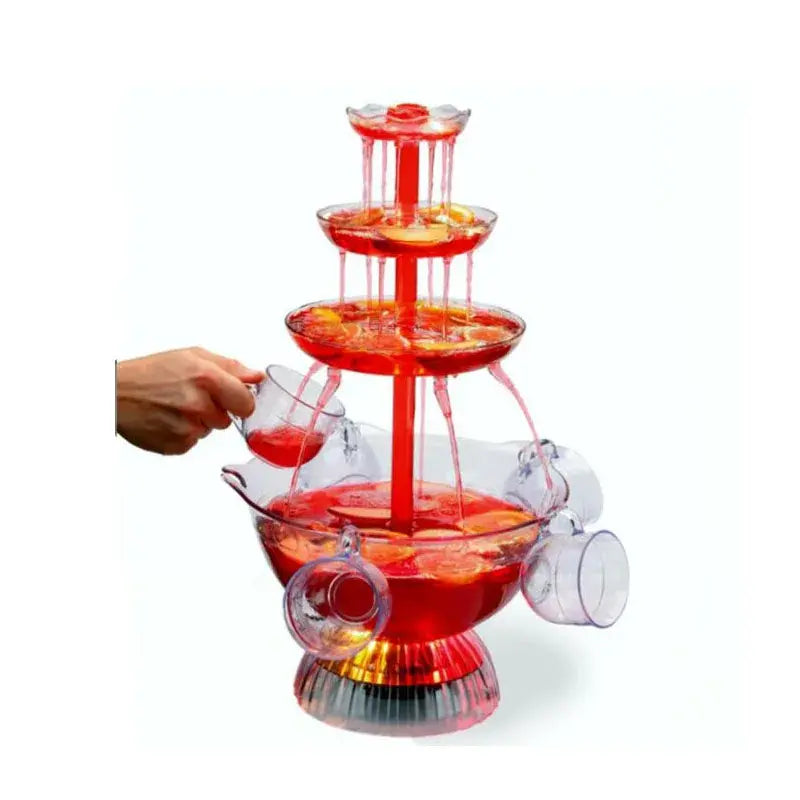 Decorative drink fountain with waterfall features for wedding and celebrations