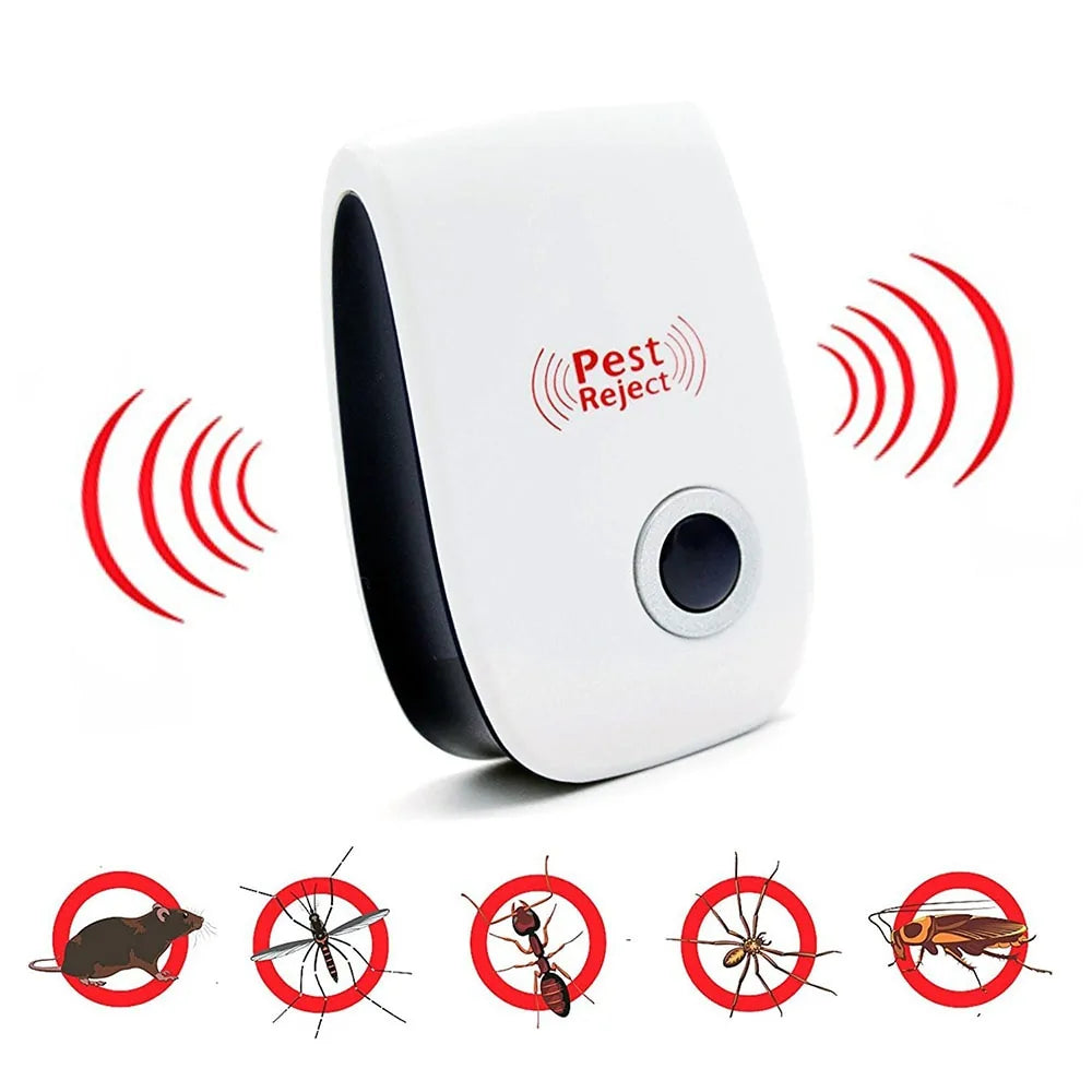 Ultrasonic insect and pest repeller with built-in mosquito killer lamp for all-around protection