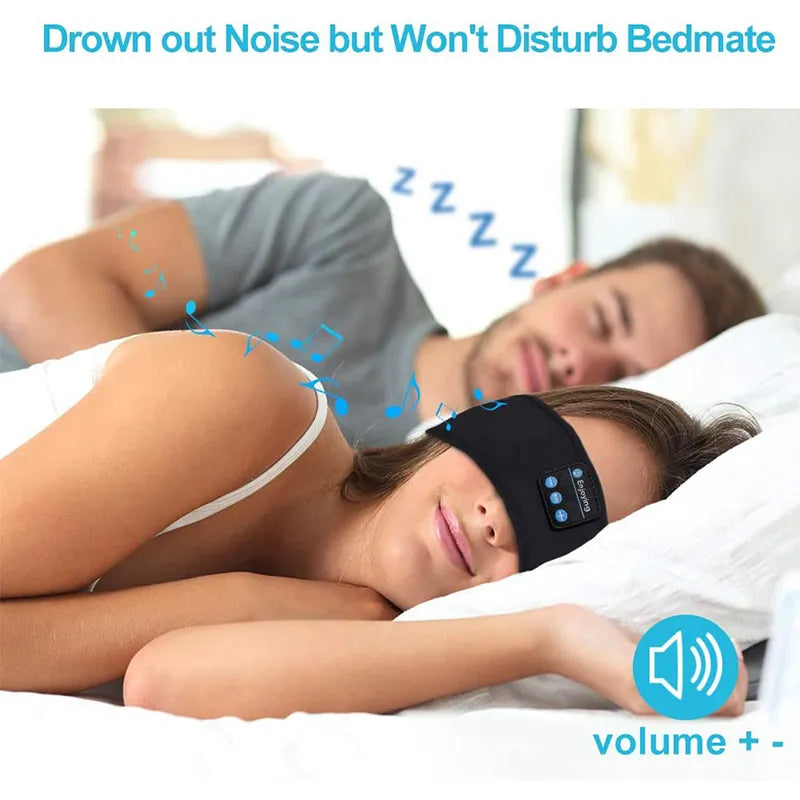 Soft Bluetooth Headband with Earbuds and Eye Mask for Sleep and Exercise