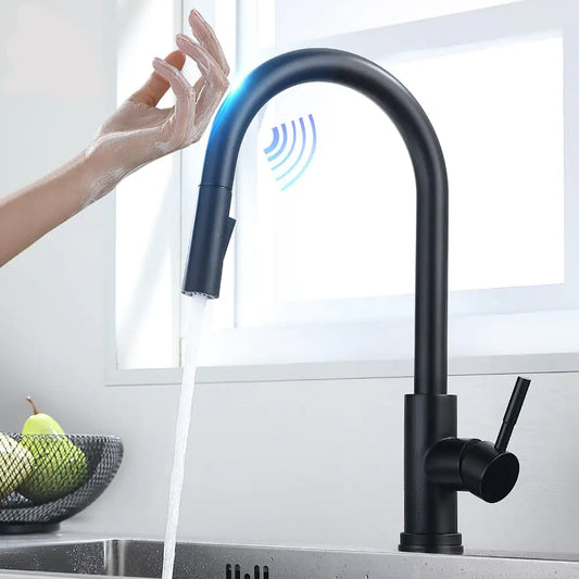 Modern kitchen smart touch facet, perfect for hands-free convenience and water efficiency