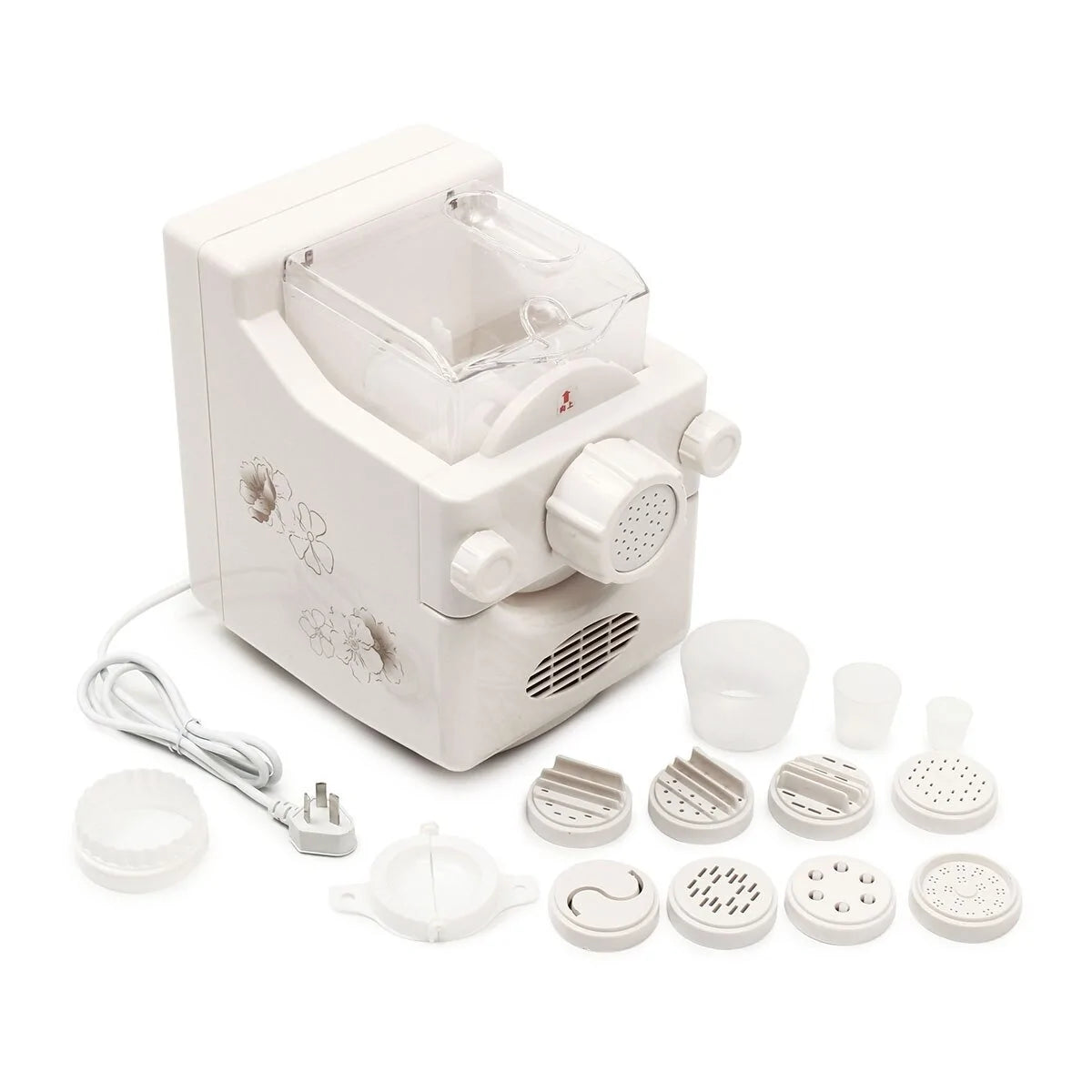 Premium electric pasta machine, producing fresh pasta in minutes with minimal effort