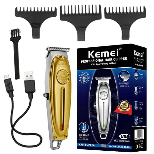 Electric barber clipper with multiple guide combs for customized styling