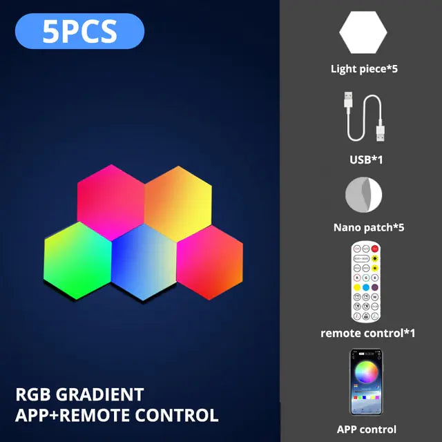 Interactive LED Hexagon Light touch-responsive for immersive lighting