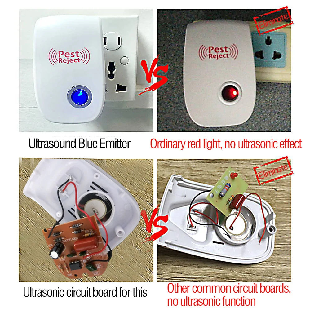 Eco-friendly pest repeller with ultrasonic technology and mosquito killing light