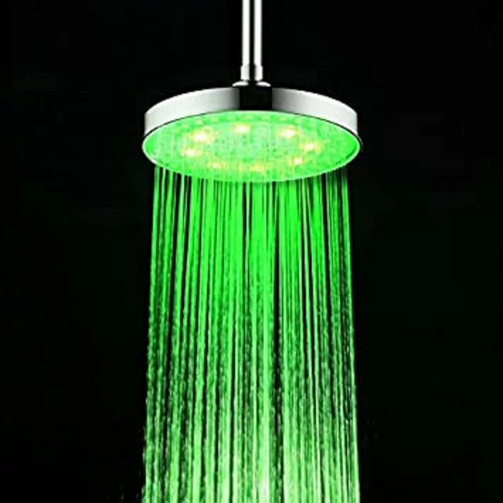 Eco-friendly RGB LED shower head that illuminates with water flow