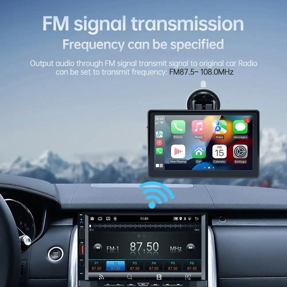 Touchscreen car radio player with integrated rearview camera support