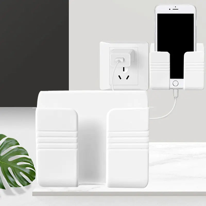 Minimalist wall mobile holder ideal for kitchens, bathrooms, and bedside use