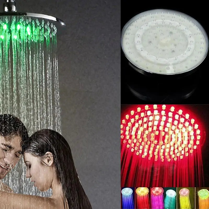 Sleek LED lights shower head offering dynamic color transitions for a spa-like feel