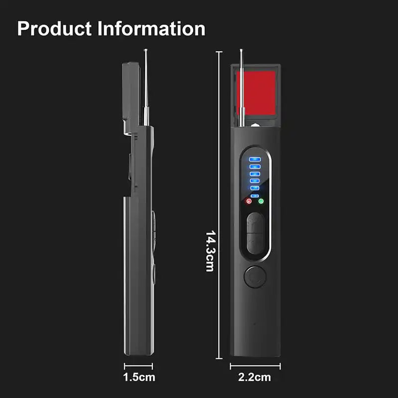 Portable anti-spy detector for full range camera and surveillance detection