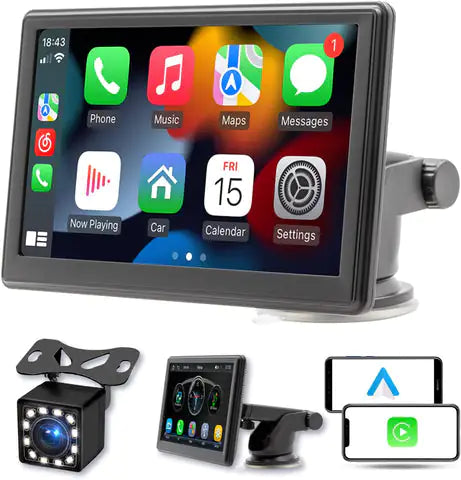 Car radio multimedia player with touchscreen for hands-free control