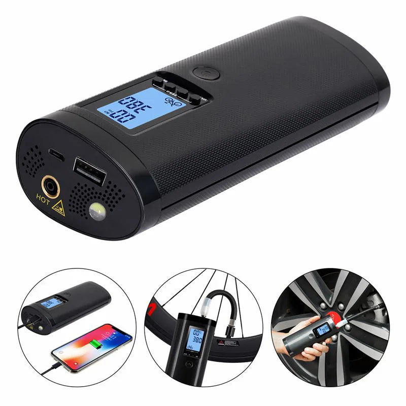 Rechargeable electric bike pump with digital pressure gauge for accurate inflation