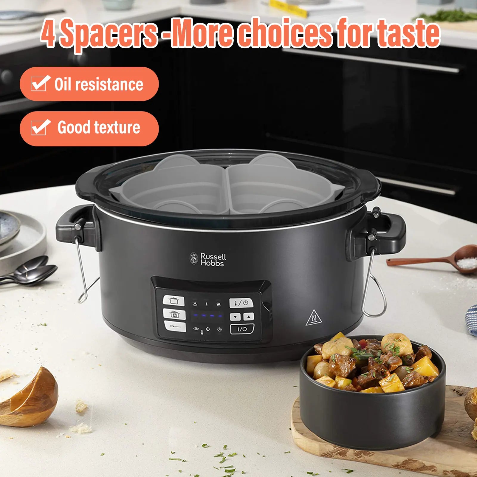 Slow Cooker with Multiple Crock Pockets for easy and Convenient Cooking 