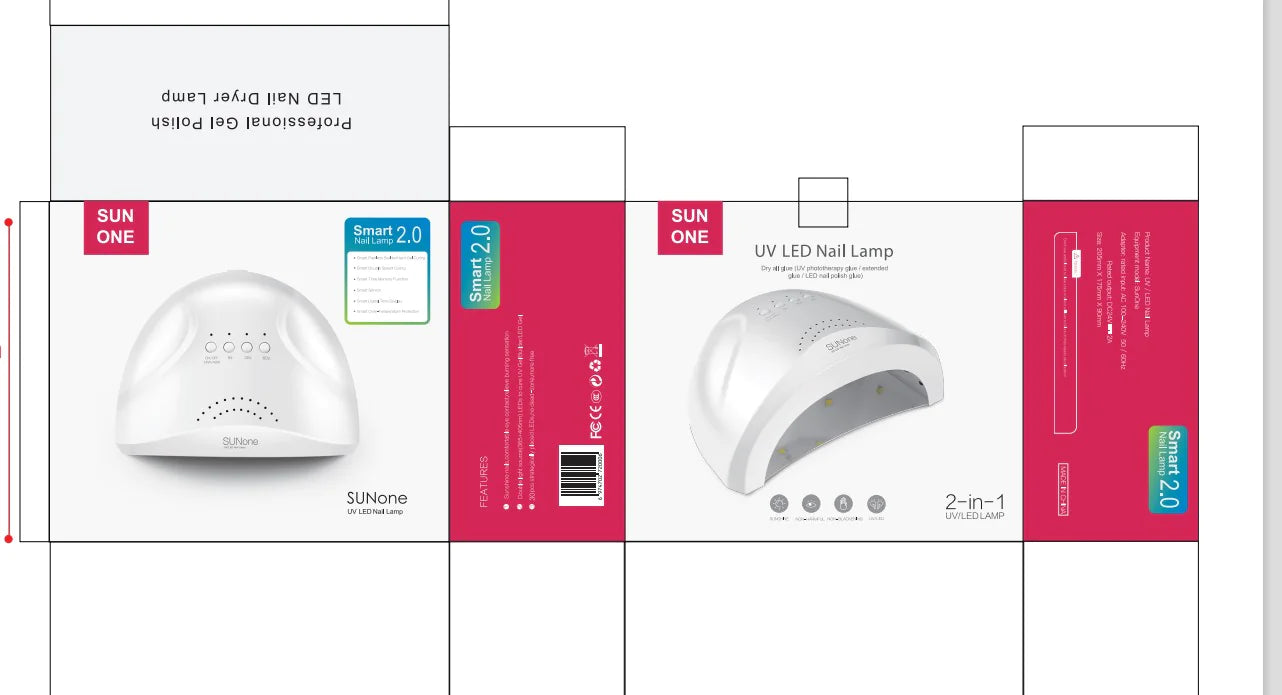 High-efficiency nail lamp, curing gel polish in seconds with even light distribution