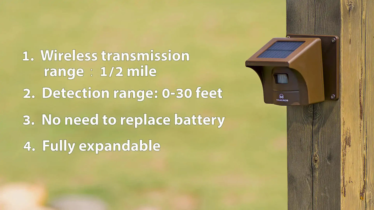 Weatherproof solar-powered driveway sensor, ideal for reliable, 24/7 monitoring