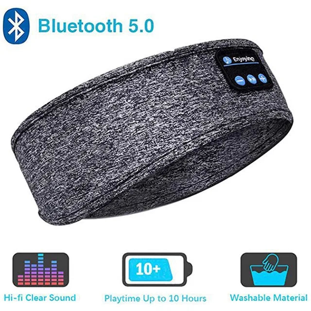 All-in-One Bluetooth Sports Headband with Earbuds and Eye Mask for Comfort and Convenience